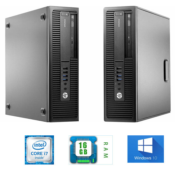HP EliteDesk 800 G2 SFF Ex Lease Business Desktop i7-6700 3.4GHz 16GB RAM 256GB SSD Windows 10 Pro - PC Traders Ltd