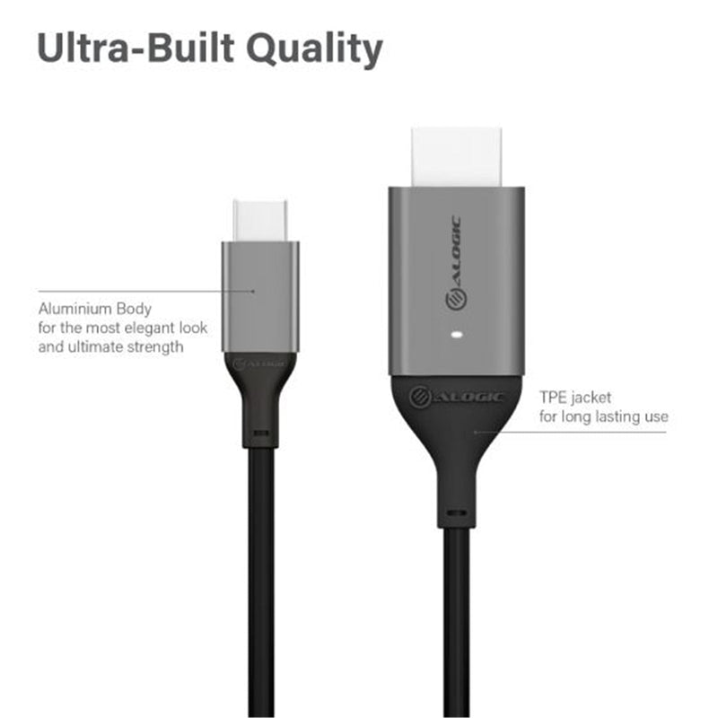 NEW!! ALOGIC 1M ULTRA USB­C (MALE) TO HDMI (MALE) CABLE ­ 4K @60HZ - PC Traders Ltd