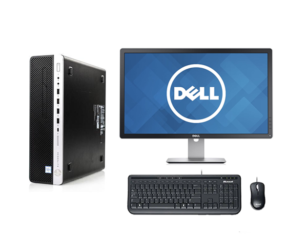 HP Bundle!! HP ProDesk 600 G3 SFF Ex Lease PC Intel(R) Core(TM) i5-7500 CPU 3.40GHz 8GB RAM 256GB SSD Windows 10 home + Dell 27" IPS Ex-lease Monitor with Wi-Fi Ready - PC Traders Ltd