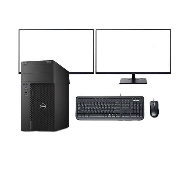 Dual Screen Combo!! Dell Precision Tower T1700 Ex lease i7-4790 3.60GHZ 32GB RAM 256GB SSD + 2TB HDD with NVIDIA GT 1030 2GBGB Graphics Card Windows 10 Pro Ready, Includes: 2 x 24" Brand New Monitor, Wired Keyboard and mouse - PC Traders Ltd