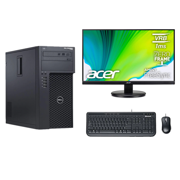Easy Setup! DELL PRECISION SFF 3620 i5-6500 3.20GHz 8GB RAM 256GB SSD Plus 500GB HDD Nvidia Quadro K620 2GB WIN 10 Pro Refurbished includes 24" Brand New Monitors Wired Keyboard and Mouse with WIFI - PC Traders Ltd